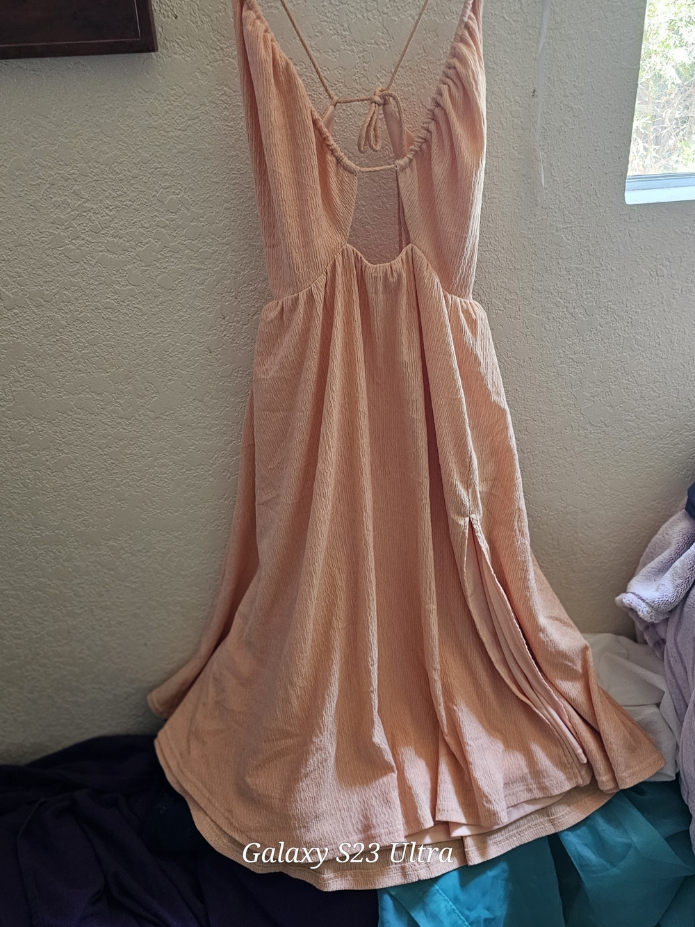Peach Tie-Back Summer Dress - Women